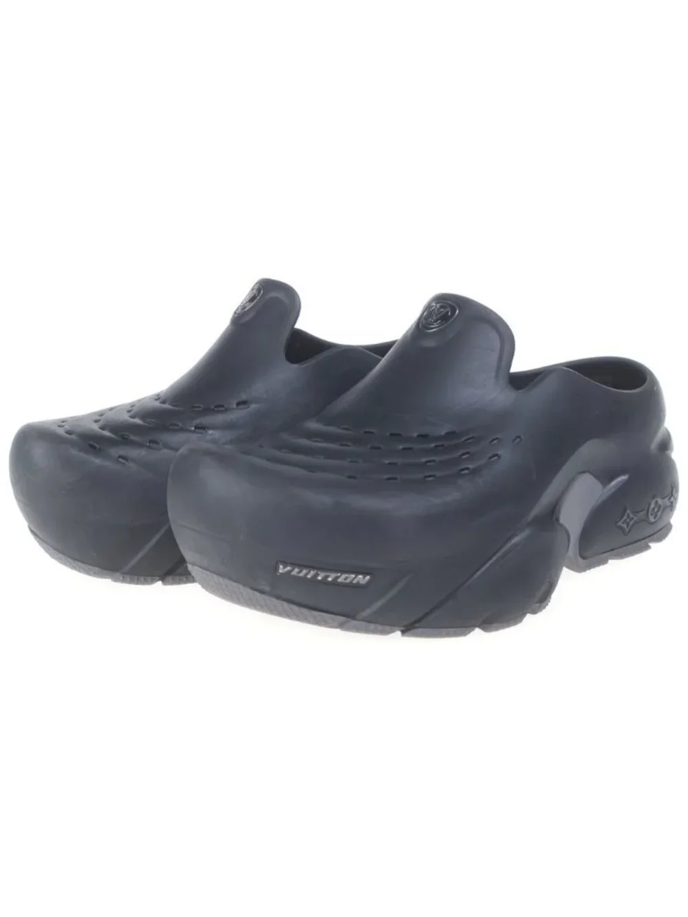 Louis Vuitton LV Shark Line Slip on Sandals Black